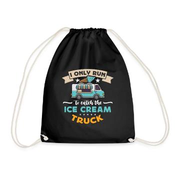 Crème glacée Je ne cours que pour attraper des bonbons glacés à la vanille - Sac de sport léger - noir - Devant