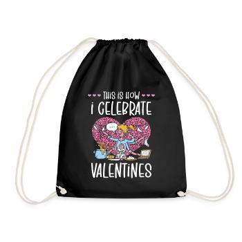 Valentines Day Celebration for Moms Workers - Drawstring Bag - black - Front