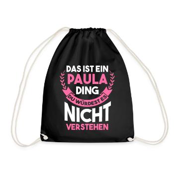 Name Paula - Turnbeutel - Schwarz - Vorne