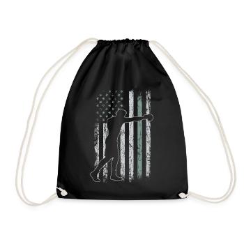 Boxing Retro USA Flag MMA 4th of July Boxing - Drawstring Bag - black - Front