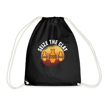 Pottery Clay Pottery Course Pottery Getöpfert - Drawstring Bag - black - Front