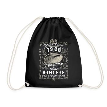 Vintage 1988 Football Cadeau d’anniversaire Hobby - Sac de sport léger - noir - Devant
