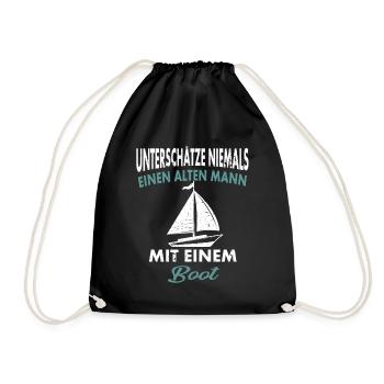 Unterschätze niemals einen alten Mann - Turnbeutel - Schwarz - Vorne