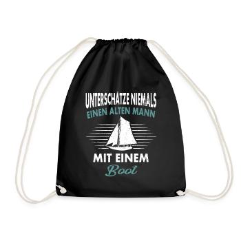 Unterschätze niemals einen alten Mann - Turnbeutel - Schwarz - Vorne
