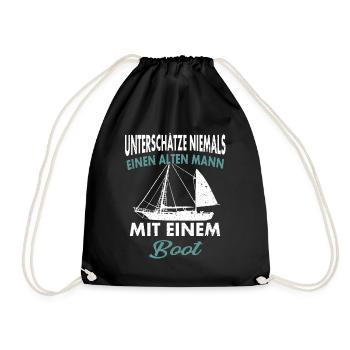 Unterschätze niemals einen alten Mann - Turnbeutel - Schwarz - Vorne