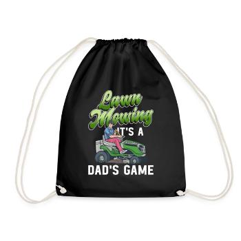 Lawn Mowing Funny Dad Father's Day Lawn Mower Lawn - Drawstring Bag - black - Front