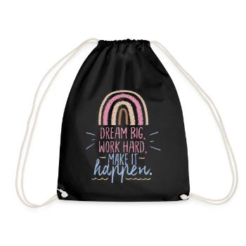 Dicton motivant avec arc-en-ciel, Dream-Big dicton - Sac de sport léger - noir - Devant