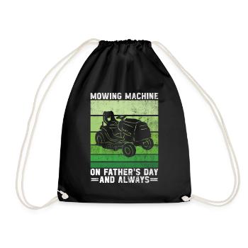 Lawn Mowing Funny Dad Father's Day Lawn Mower Lawn - Drawstring Bag - black - Front