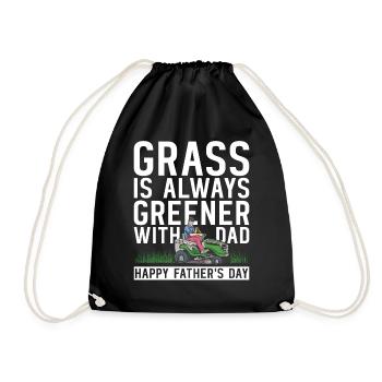 Lawn Mowing Funny Dad Father's Day Lawn Mower Lawn - Drawstring Bag - black - Front