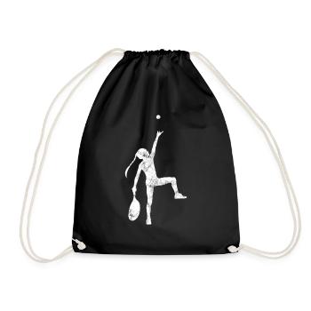 Tennis Tennisspielerin Silhouette - Turnbeutel - Schwarz - Vorne