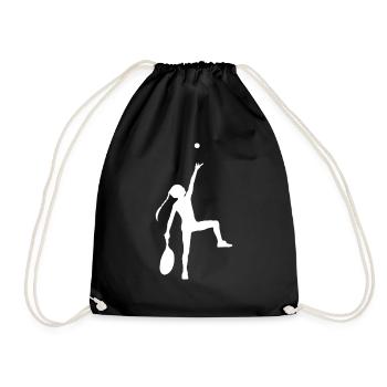 Tennis Tennisspielerin Silhouette - Turnbeutel - Schwarz - Vorne