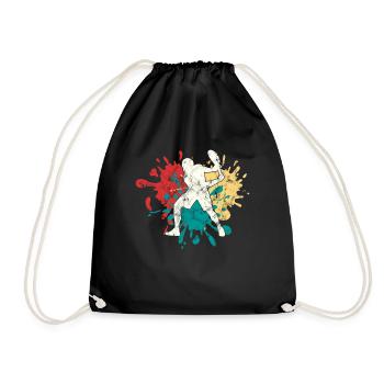Tennis Silhouette - Drawstring Bag - black - Front