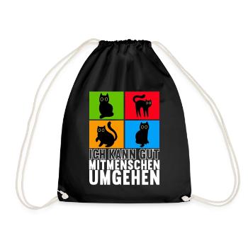 Katzen Misanthrop Sarkasmus - Turnbeutel - Schwarz - Vorne