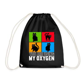Cats Misanthrope Sarcasm - Drawstring Bag - black - Front