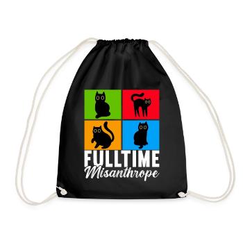 Cats Misanthrope Sarcasm - Drawstring Bag - black - Front