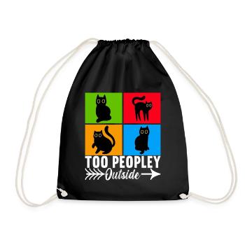 Cats Misanthrope Sarcasm - Drawstring Bag - black - Front