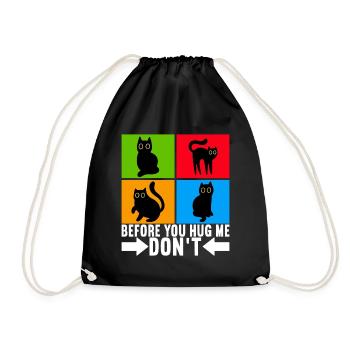 Cats Misanthrope Sarcasm - Drawstring Bag - black - Front