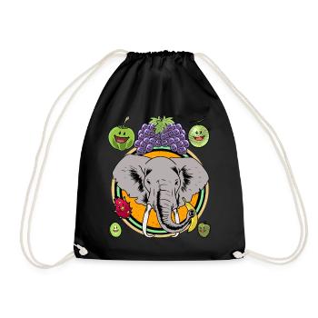 Eléphant Fruits d’été Fruits Vitamines Enfants en bonne santé - Sac de sport léger - noir - Devant