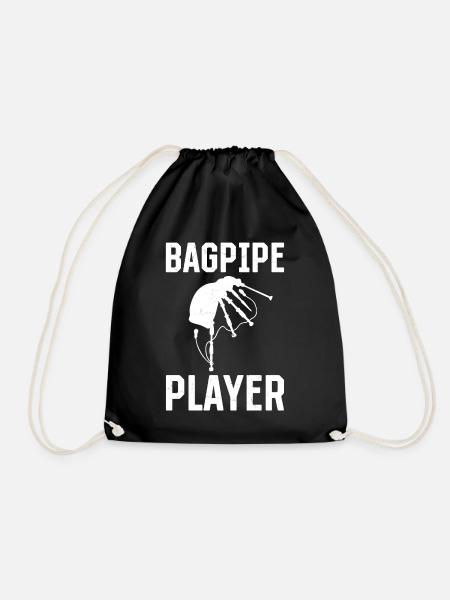 Bagpipe Player Bagpipes Instrument Bagpiper Bagpip - Drawstring Bag - black