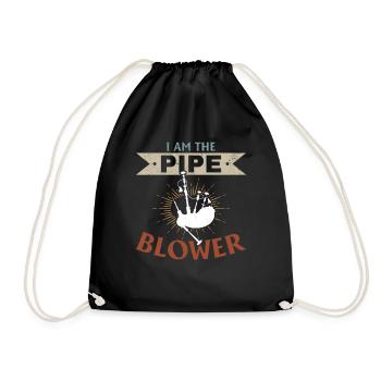 I Am The Pipe Blower Bagpiping Instrument Bagpipe - Drawstring Bag - black - Front