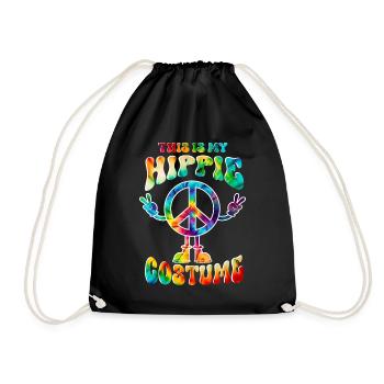 Hippie Kostüm Peace Love Tie Dye - Turnbeutel - Schwarz - Vorne