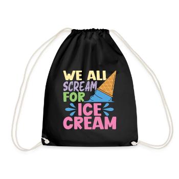 Ice Cream We All Scream For Frozen Fruit Sweet Ice - Drawstring Bag - black - Front