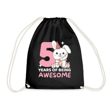 Lapin pour les 5 ans Enfants de cinq ans - Sac de sport léger - noir - Devant