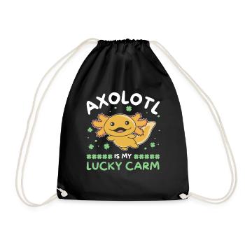 Axolotl is my lucky carm Kleeblatt St Patricks Day - Drawstring Bag - black - Front
