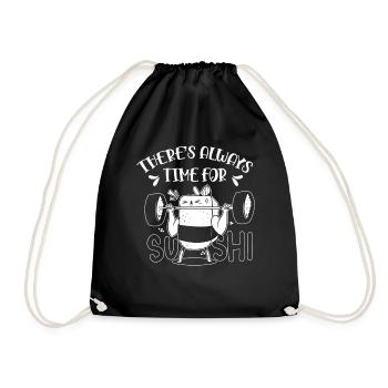 It's always time for sushi lovers food fan - Drawstring Bag - black - Front