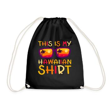 This Is My Hawaiian Luau Tropical Hawaii - Drawstring Bag - black - Front