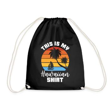 This Is My Hawaiian Luau Tropical Hawaii - Drawstring Bag - black - Front