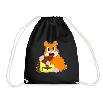 Hamster Handtasche - Turnbeutel - Schwarz - Vorne
