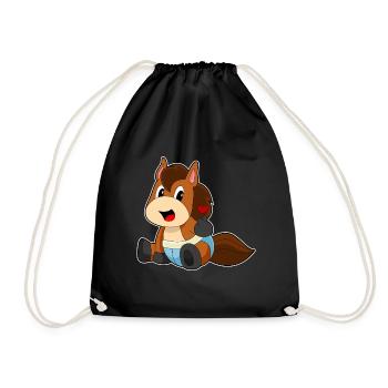 Bébé cheval - Sac de sport léger - noir - Devant