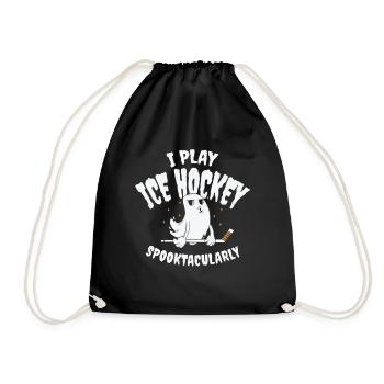 Eishockey Sport Halloween Saison Geisterspieler - Turnbeutel - Schwarz - Vorne