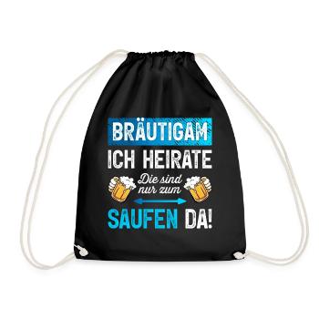 Bräutigam T-Shirt Junggesellenabschied Männer JGA - Turnbeutel - Schwarz - Vorne