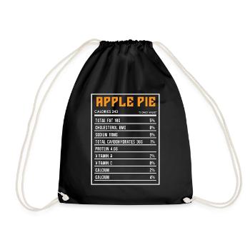 Apple Pie Nutrition Facts Baker Cooking Apple Tree - Drawstring Bag - black - Front