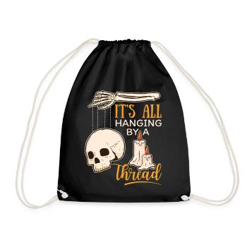 Skull Skull, Marionette, Skeleton Hand, Saying - Drawstring Bag - black - Front