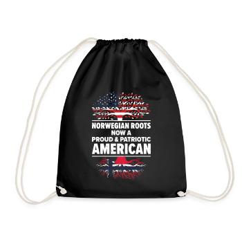 Geboren Norwegisch Norwegen Amerikanisch USA - Turnbeutel - Schwarz - Vorne