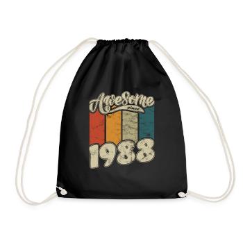 1988 Birthday Awesome since Retro - Drawstring Bag - black - Front