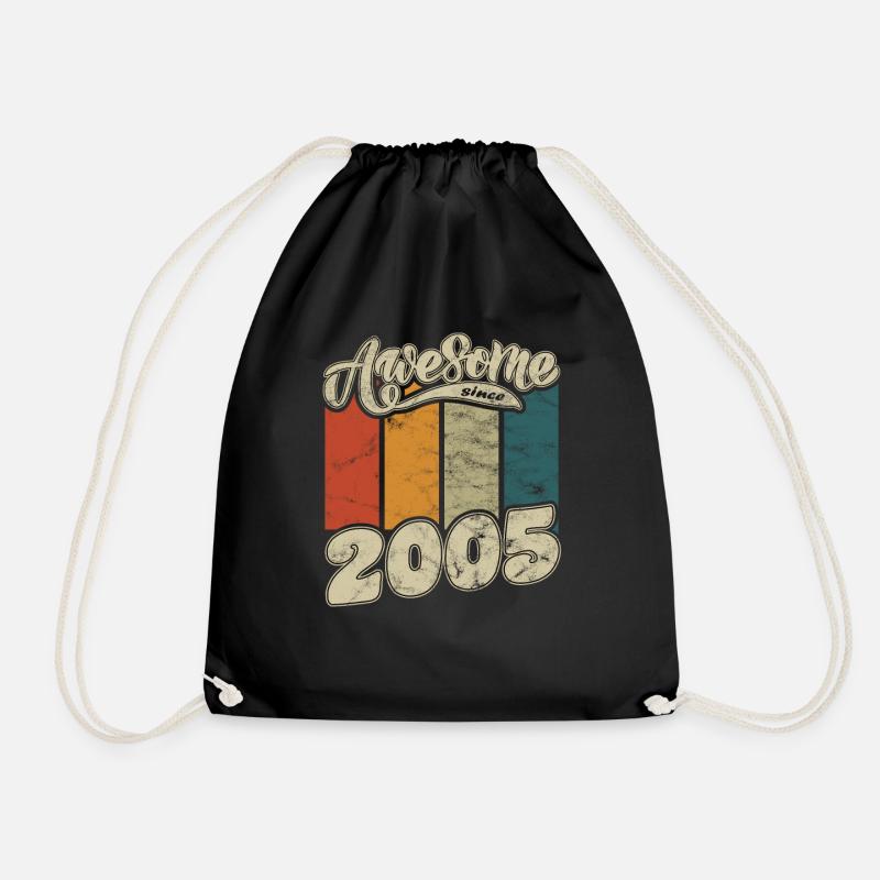 2005 Geburtstag Awesome since Retro - Turnbeutel - Schwarz