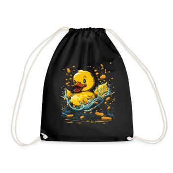 Canards en caoutchouc salle de bain Canard jaune - Sac de sport léger - noir - Devant