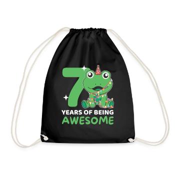 Grenouille pour 7e anniversaire Enfants de sept ans - Sac de sport léger - noir - Devant