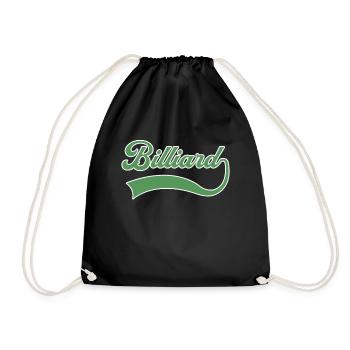 Billiard Schriftzug - Turnbeutel - Schwarz - Vorne