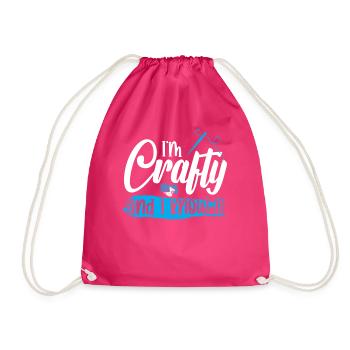 I'm Crafty and i know it - Drawstring Bag - fuchsia - Front