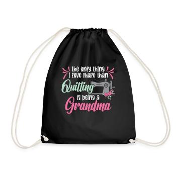 The oney thing i love more than Quilting - Drawstring Bag - black - Front