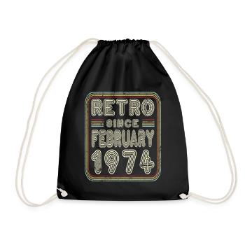 Anniversaire Février 1974 Cadeau Rétro - Sac de sport léger - noir - Devant