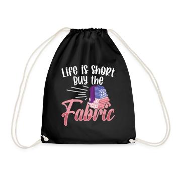 La vie est courte acheter le tissu - Sac de sport léger - noir - Devant