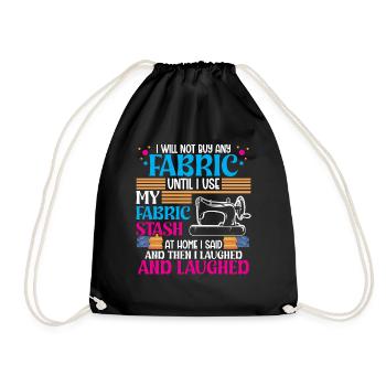 Je n’achèterai pas de tissu tant que je n’utiliserai pas - Sac de sport léger - noir - Devant