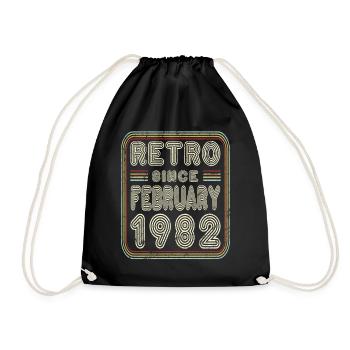 Anniversaire Février 1982 Cadeau rétro - Sac de sport léger - noir - Devant