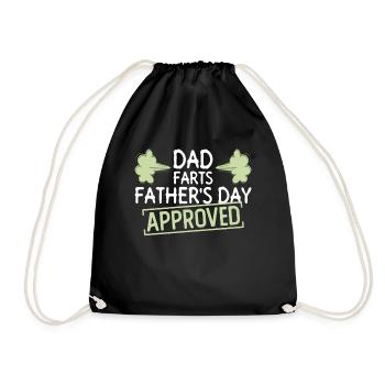 Dad Farts Vatertag Genehmigt - Vatertag Fart - Turnbeutel - Schwarz - Vorne